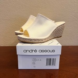 Andre Assous "Lovely" Peep Toe Wedge Espadrilles in Natural